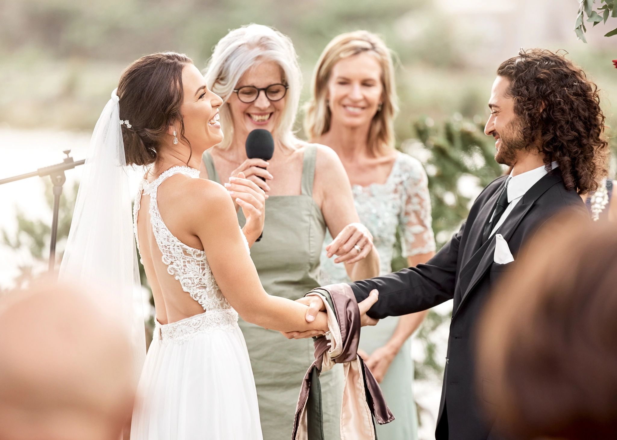 wedding ceremony minister outdoors