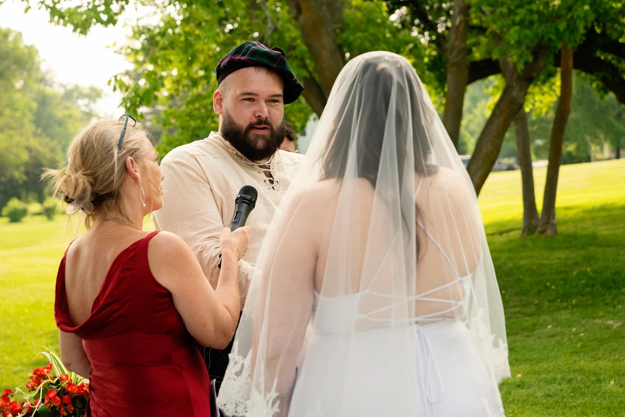wedding ceremony minister outdoors